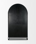 Sloan Oversized Light Brown Wood Arched Curio Cabinet-4
