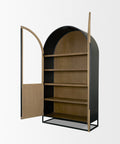 Sloan Oversized Light Brown Wood Arched Curio Cabinet-6
