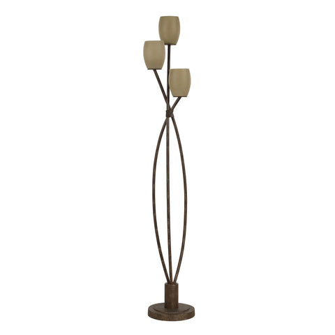 Soan Copper Bronze & Amber Glass Floor Lamp-1