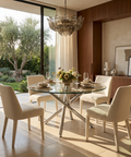 Solara II Chrome Glass Round Dining Table