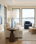 Solis Clear & Blue Glass Table Lamp 