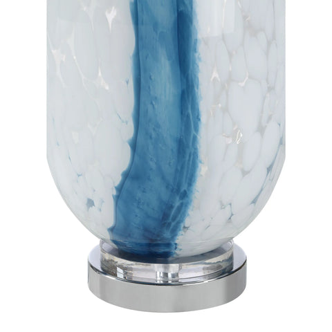 Solis Clear & Blue Glass Table Lamp -4
