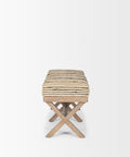 Solis III Beige & Black Jute Bench-2