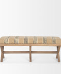 Solis III Beige & Black Jute Bench-3