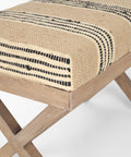Solis III Beige & Black Jute Bench-5