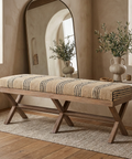 Solis III Beige & Black Jute Bench
