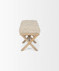Solis II Beige Woven Leather Bench -2