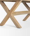Solis II Beige Woven Leather Bench -7
