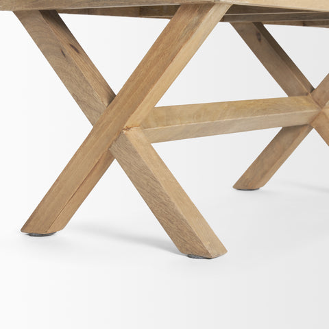 Solis II Beige Woven Leather Bench -7