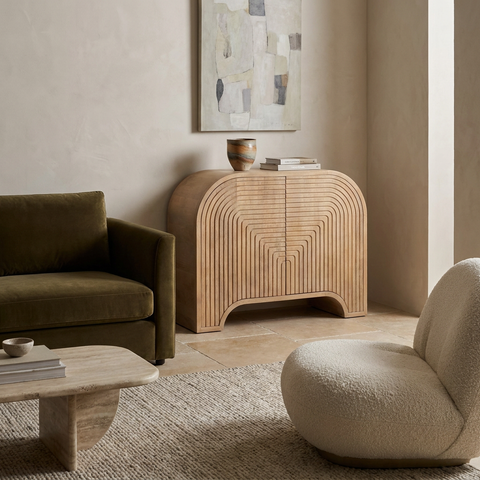Sorina Light Brown Mango Wood Accent Cabinet 