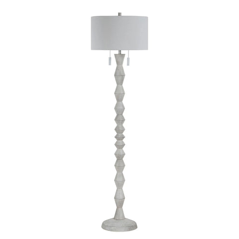Sorriso White Wood Texture Floor Lamp-1