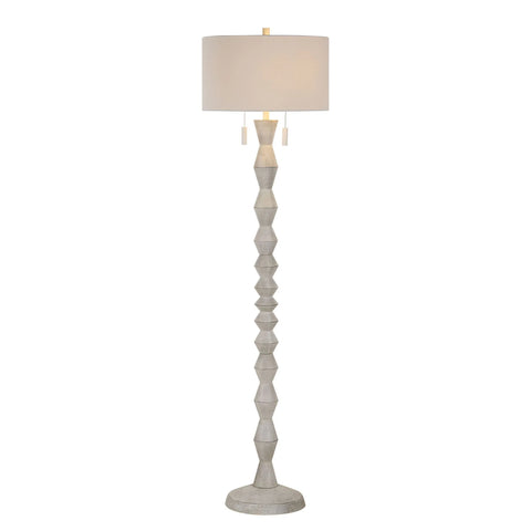 Sorriso White Wood Texture Floor Lamp-2