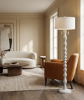 Sorriso White Wood Texture Floor Lamp
