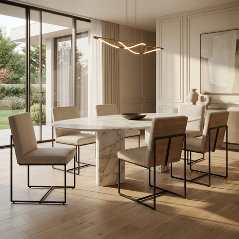 Stamford Beige Modern Upholstered Dining Chair 