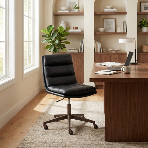 Stinson Black Faux Leather Office Chair 