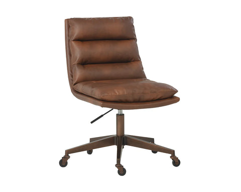 Stinson Cognac Faux Leather Office Chair-1