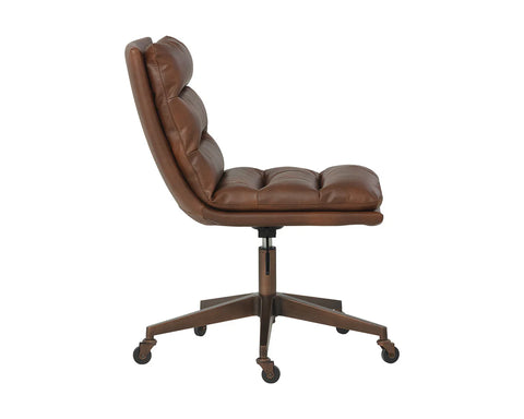 Stinson Cognac Faux Leather Office Chair-3