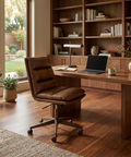 Stinson Cognac Faux Leather Office Chair
