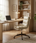 Stinson Cream Faux Leather Office Chair