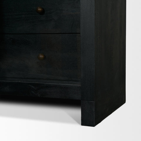 Suri Black Mango Wood Arched Curio Cabinet -10