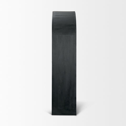 Suri Black Mango Wood Arched Curio Cabinet -3