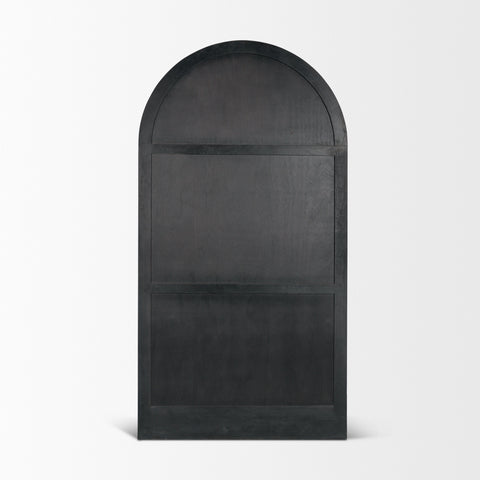 Suri Black Mango Wood Arched Curio Cabinet -4