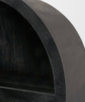 Suri Black Mango Wood Arched Curio Cabinet -7