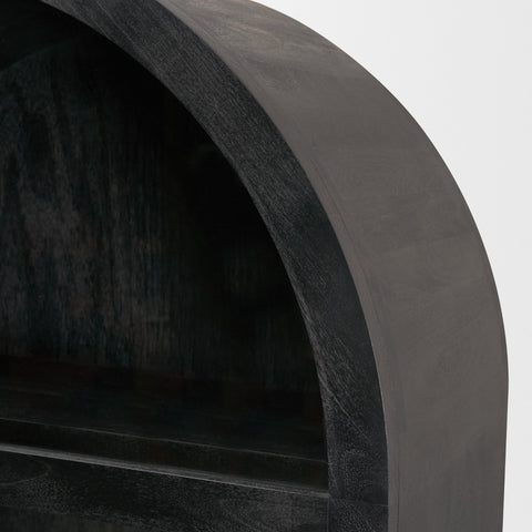Suri Black Mango Wood Arched Curio Cabinet -7