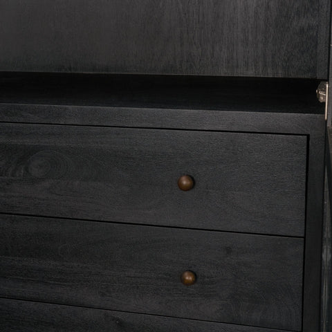 Suri Black Mango Wood Arched Curio Cabinet -9