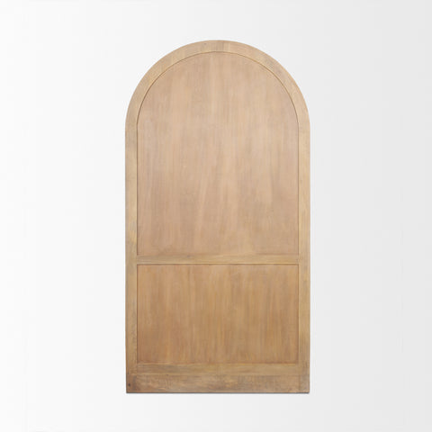 Suri Light Brown Mango Wood Arched Curio Cabinet -4