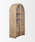 Suri Light Brown Mango Wood Arched Curio Cabinet -5