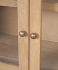 Suri Light Brown Mango Wood Arched Curio Cabinet -8