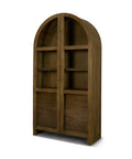 Suri Mid Brown Mango Wood Arched Curio Cabinet -1