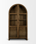 Suri Mid Brown Mango Wood Arched Curio Cabinet -2