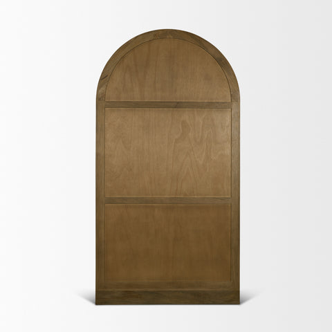 Suri Mid Brown Mango Wood Arched Curio Cabinet -4