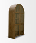 Suri Mid Brown Mango Wood Arched Curio Cabinet -5