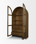 Suri Mid Brown Mango Wood Arched Curio Cabinet -6