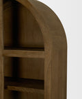 Suri Mid Brown Mango Wood Arched Curio Cabinet -7