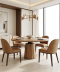 Swanson 60" Light Brown Mango Wood Pedestal Dining Table 