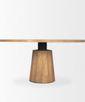 Swanson 60" Light Brown Mango Wood Pedestal Dining Table -2