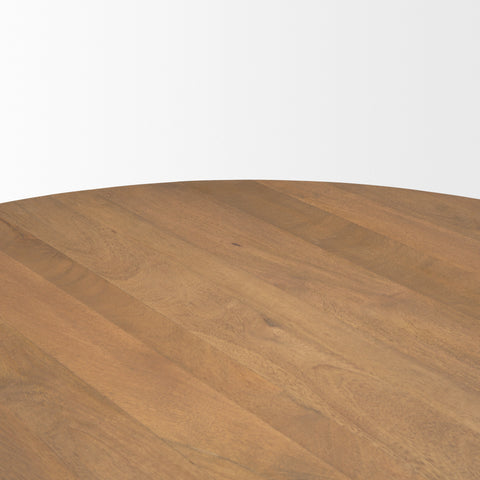 Swanson 60" Light Brown Mango Wood Pedestal Dining Table -3