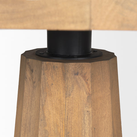 Swanson 60" Light Brown Mango Wood Pedestal Dining Table -4