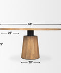 Swanson 60" Light Brown Mango Wood Pedestal Dining Table -6