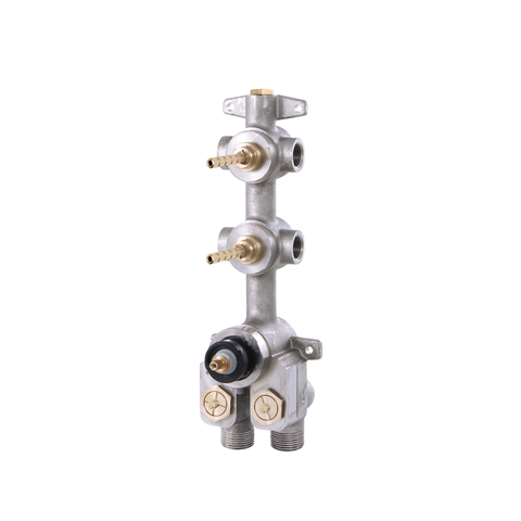 T12002 Turbo High-Flow Thermostatic Rough-In Valve with Two Independent Shut-Offs - Aquabrass
