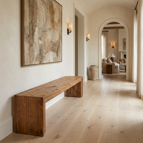 Tahira Brown Recycled Solid Wood Bench 