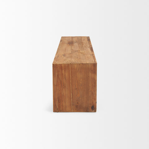Tahira Brown Recycled Solid Wood Bench -3