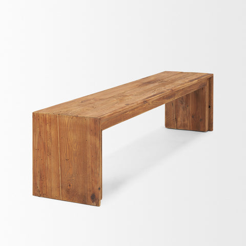 Tahira Brown Recycled Solid Wood Bench -4