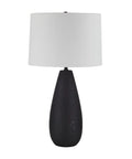 Tala Matte Black Cement Table Lamp -1
