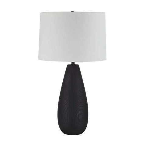 Tala Matte Black Cement Table Lamp -1