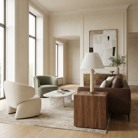 Tamara Natural Travertine Table Lamp